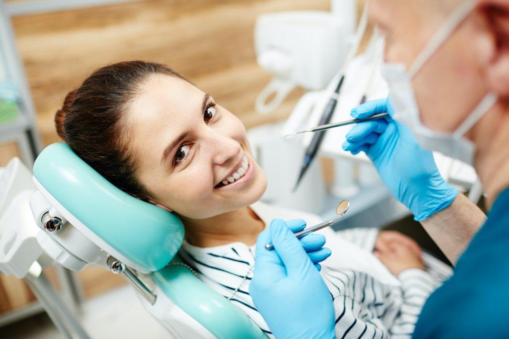 patient in dental clinic for a dental checkup